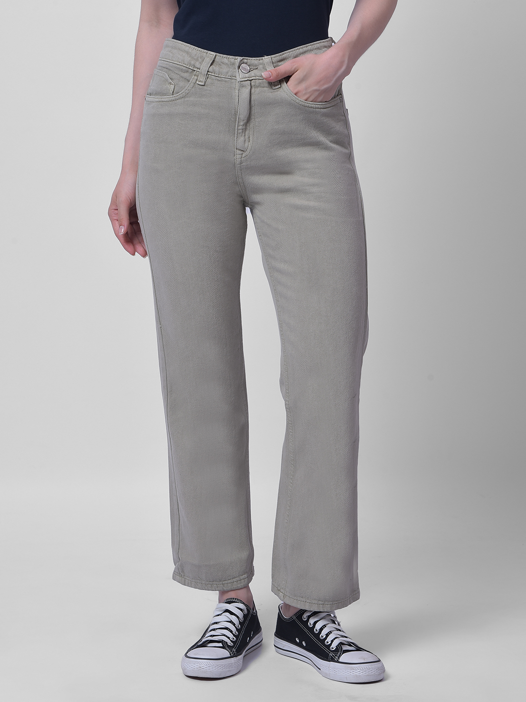 Numero Uno Women Grey Straight Fit Mid-Rise Sustainable Jeans